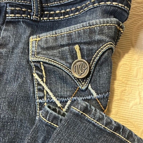 Wrangler Dark Blue Boot Cut Jeans. 7/8x 34. - Picture 3 of 11